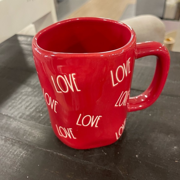 Rae Dunn Valentine Love Red Ceramic Coffee Mug Cup NEW - Picture 2 of 4